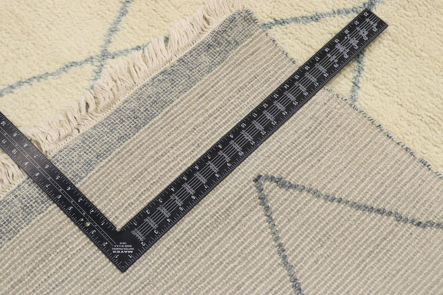 Organic Modern Moroccan Wool Rug  Minimalist Style 287 x 312 cm