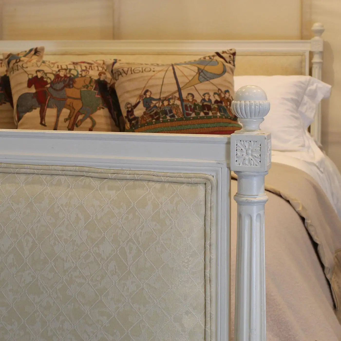 US King Size French Upholstered Antique Bed – WK179