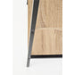 Shelf Harvik, black/oak color, MDF/steel, H148x34x32cm