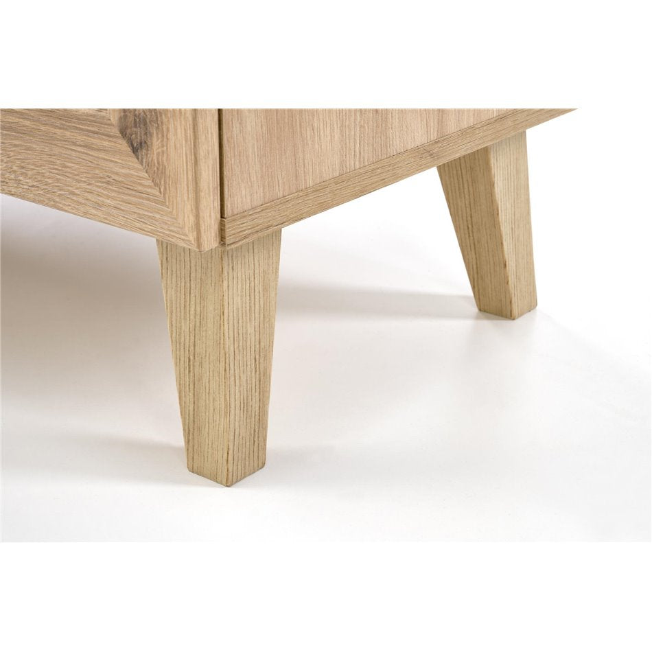 Chest of drawers Horeno, oak/black color, MDF, H85x80x40cm