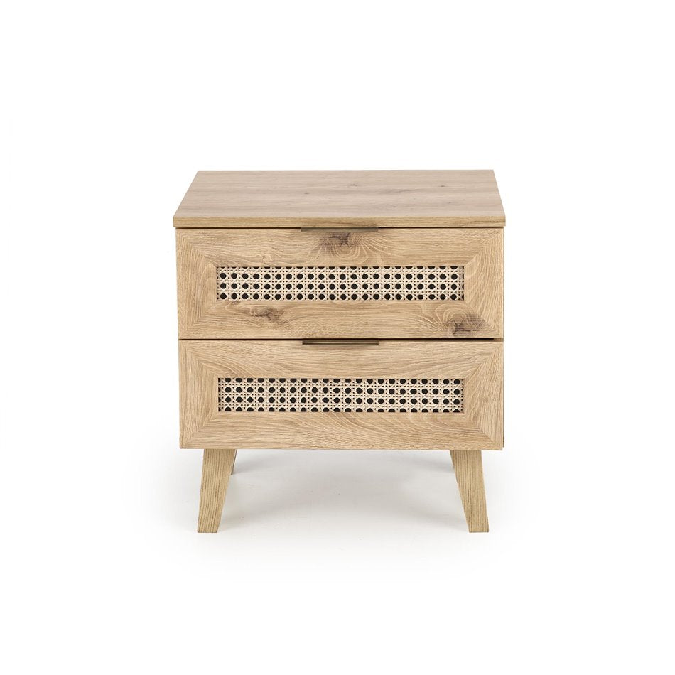 Bedside table Horeno, oak/black color, MDF, H52x50x34cm