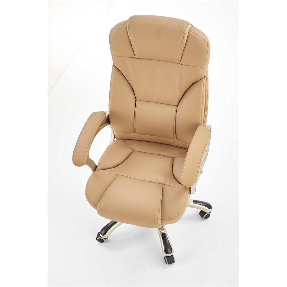 Hesmond Adjustable Office Chair – Beige Eco Leather, Modern Executive Design