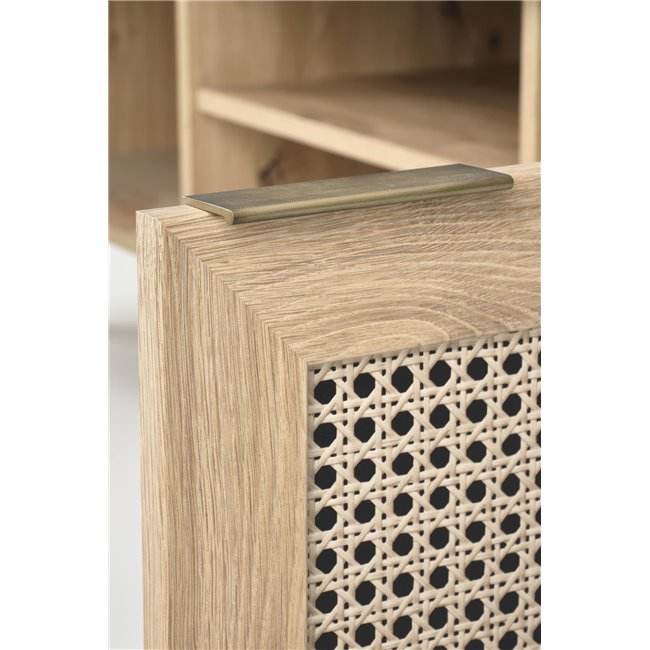 Horeno TV Table – Oak & Black MDF, 150×40×45 cm