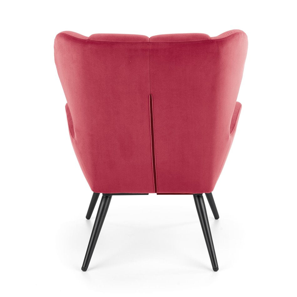 Lounge chair Harion, burgundy color, H91x75x86cm, seat H48cm