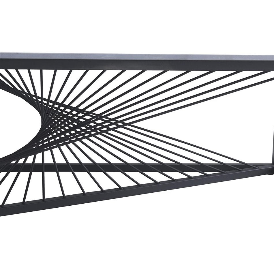 Hanfiny Coffee Table - Grey Sintered Stone Top with Steel Frame