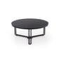 Hantica Black Marble Look Coffee Table – Round MDF Top with Steel Base