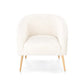 Lounge chair Hrifonetti-W, cream color boucle fabric, H78x67x77cm, seat H45cm