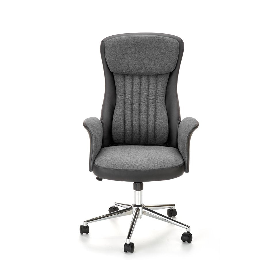 Hagento Adjustable Office Chair – Graphite Black Eco Leather & Fabric, Modern Executive Design