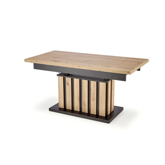 Haretti Extendable Coffee Table – Oak & Black MDF Modern Design