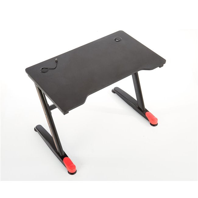 Hollvyr Desk – Black and Red MDF with Steel Frame