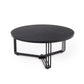 Hantica Black Marble Look Coffee Table – Round MDF Top with Steel Base
