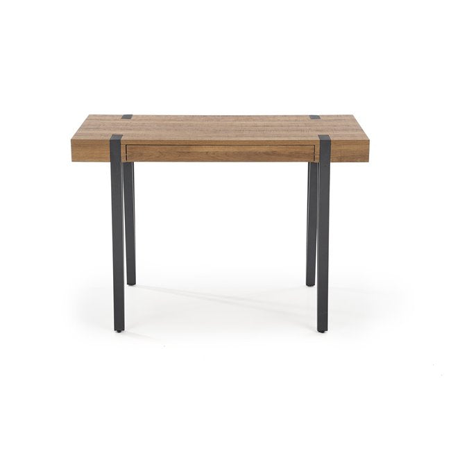 Hesmara Desk – Black and Walnut MDF with Steel Frame