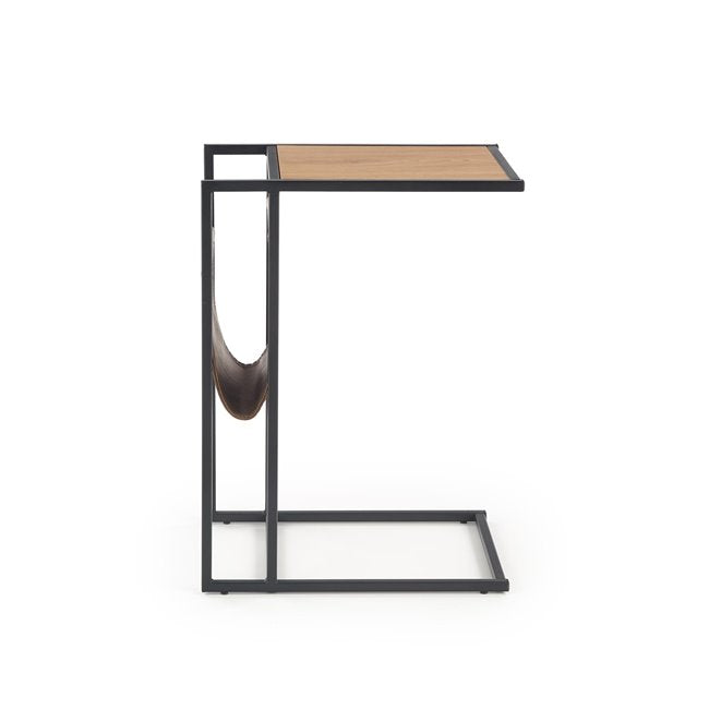 Haupact Side Table – MDF & Eco Leather with Steel Frame
