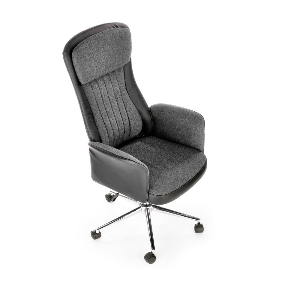 Hagento Adjustable Office Chair – Graphite Black Eco Leather & Fabric, Modern Executive Design