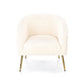 Lounge chair Hrifonetti-G, cream color boucle fabric, H78x67x77cm, seat H45cm