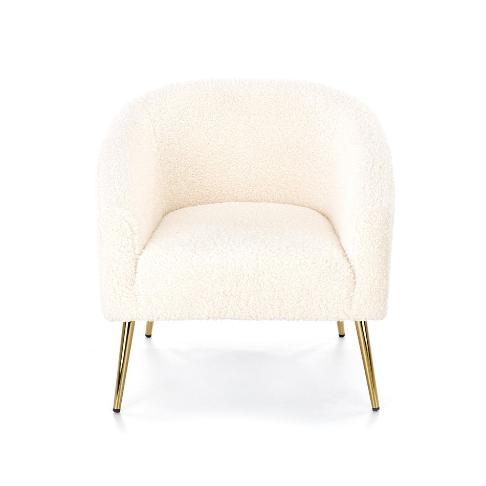 Lounge chair Hrifonetti-G, cream color boucle fabric, H78x67x77cm, seat H45cm