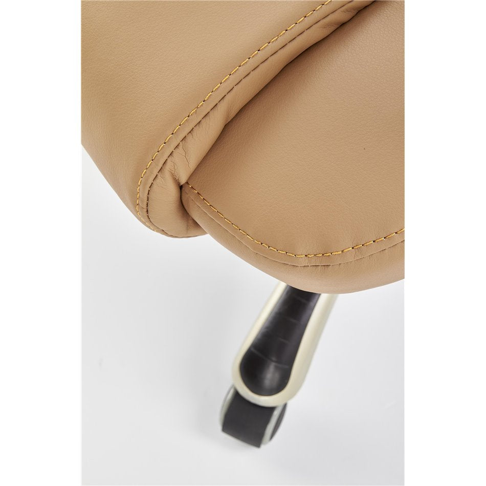 Hesmond Adjustable Office Chair – Beige Eco Leather, Modern Executive Design