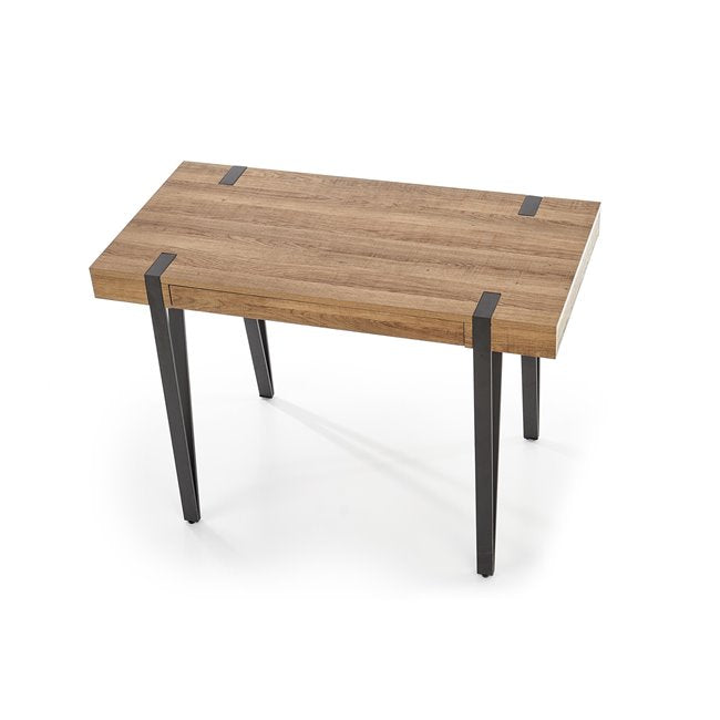 Hesmara Desk – Black and Walnut MDF with Steel Frame