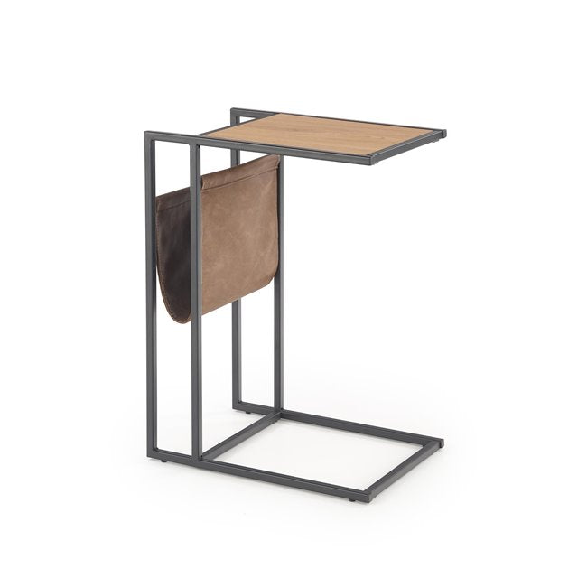 Haupact Side Table – MDF & Eco Leather with Steel Frame