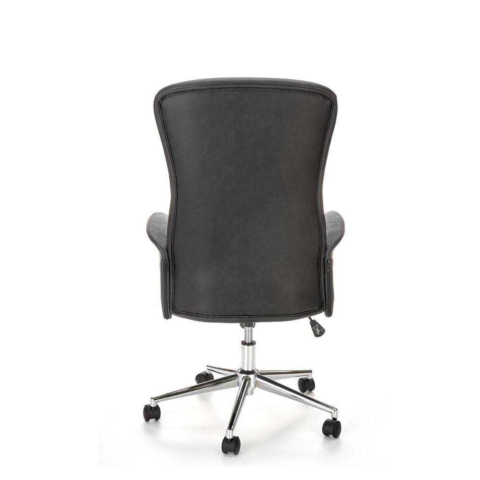 Hagento Adjustable Office Chair – Graphite Black Eco Leather & Fabric, Modern Executive Design