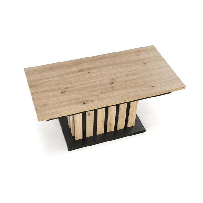 Haretti Extendable Coffee Table – Oak & Black MDF Modern Design