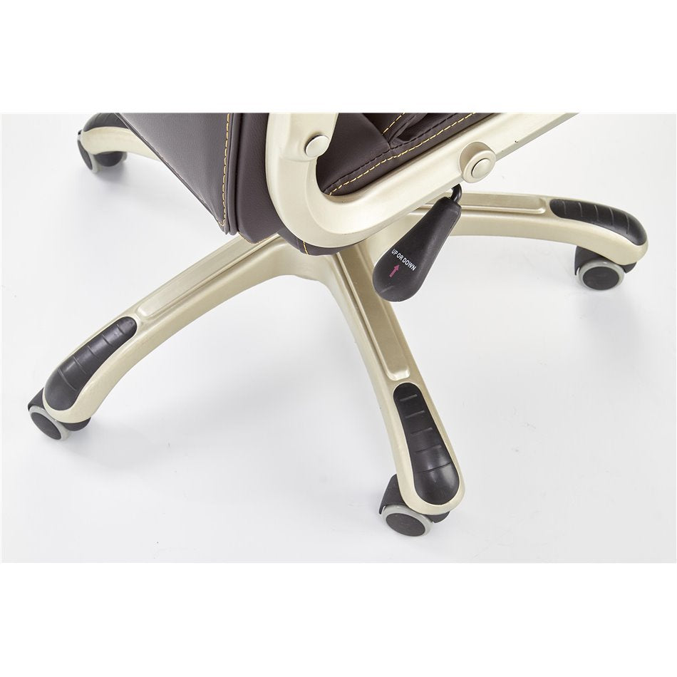 Hesmond Adjustable Office Chair – Dark Brown Eco Leather, Modern Executive Design