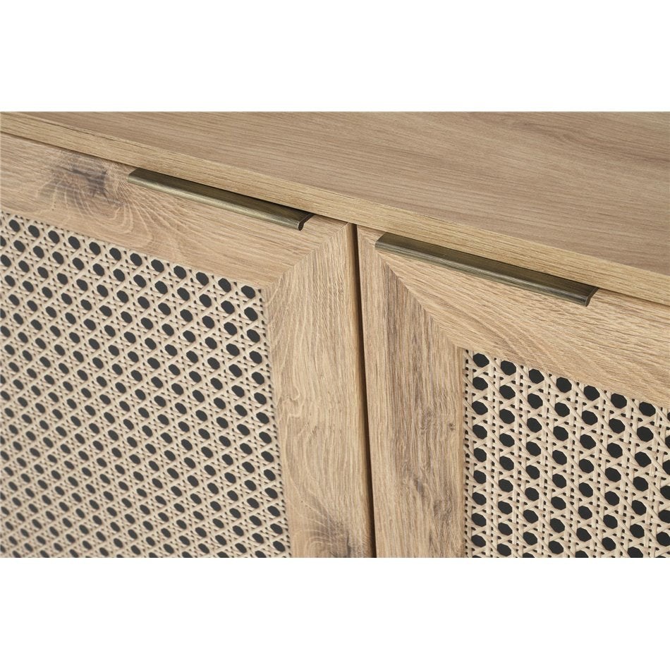 Chest of drawers Horeno, oak/black color, MDF, H85x80x40cm