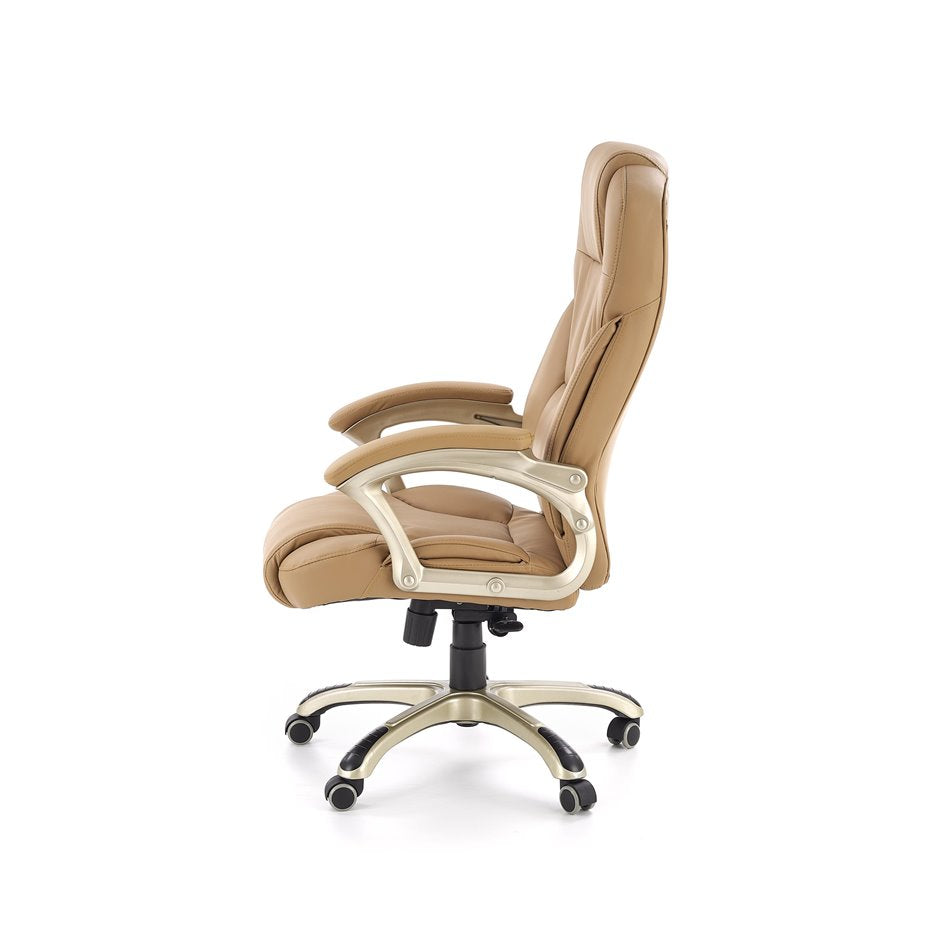 Hesmond Adjustable Office Chair – Beige Eco Leather, Modern Executive Design