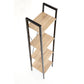 Shelf Harvik, black/oak color, MDF/steel, H148x34x32cm