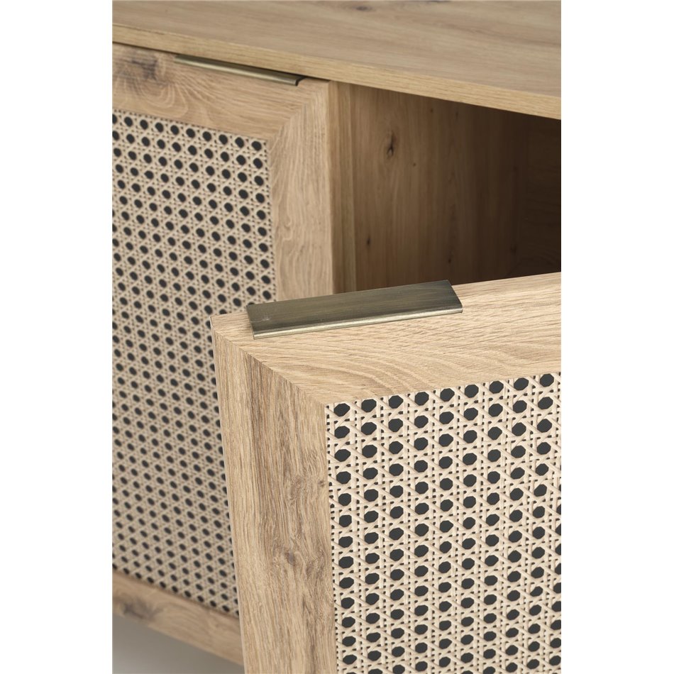 Chest of drawers Horeno, oak/black color, MDF, H85x80x40cm