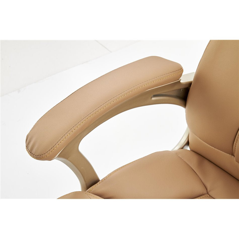 Hesmond Adjustable Office Chair – Beige Eco Leather, Modern Executive Design