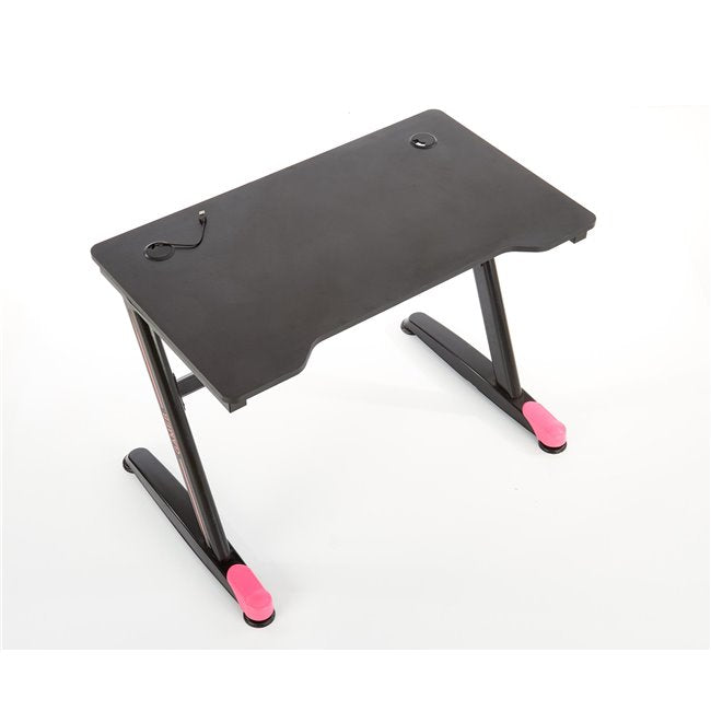 Hollvyr Desk – Black and Red MDF with Steel Frame