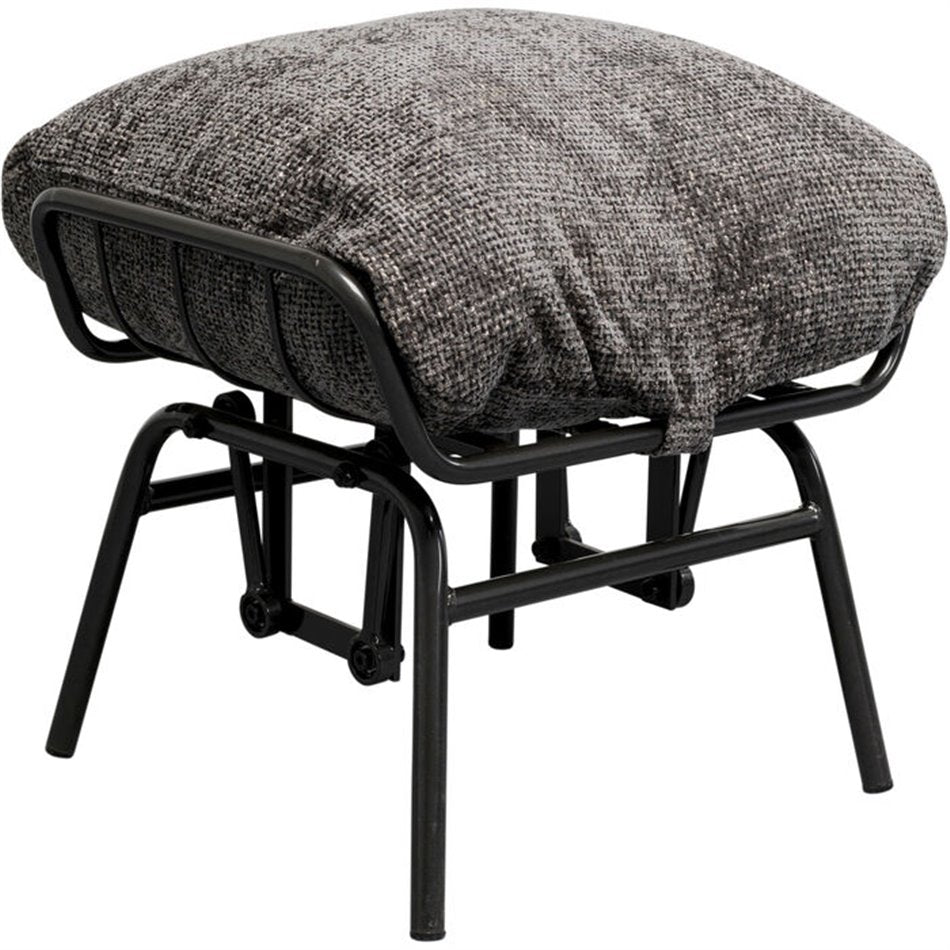 Armchair Vienna Swing and stool, gray color, H105x83x52cm, seat height 40cm