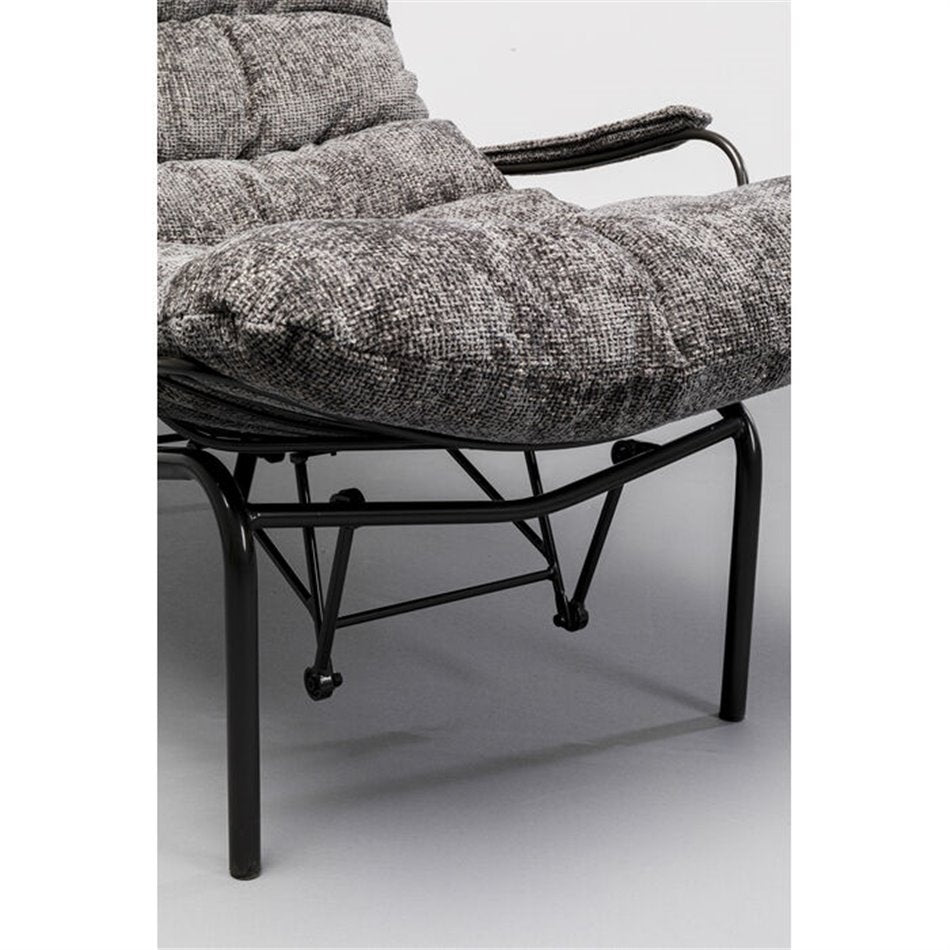 Armchair Vienna Swing and stool, gray color, H105x83x52cm, seat height 40cm