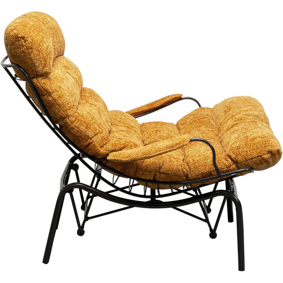 Armchair Vienna Swing and stool, yellow color, H105x83x52cm, seat height 40cm