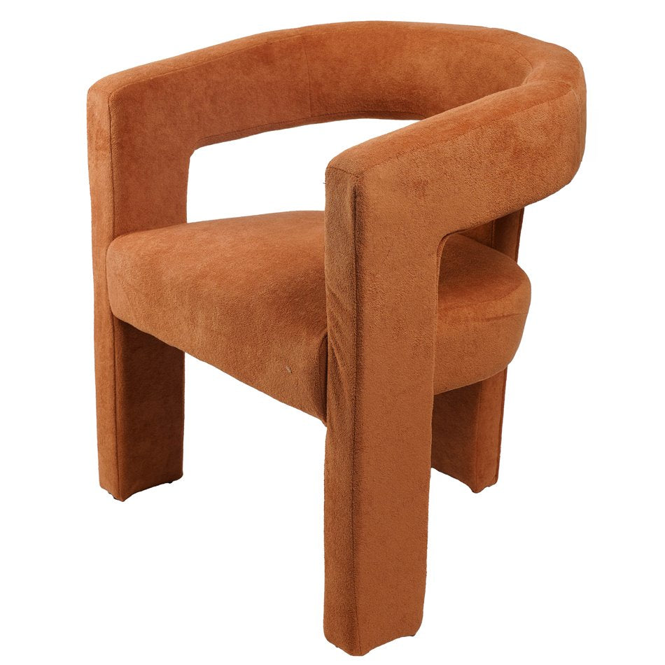 Accent chair Mailly 23, orange color, H75x65x57cm, seat height 47.5cm