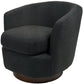 Accent chair Malbork 14, black color, H76x74x72cm, seat height 49.5cm