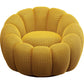 Swivel armchair Peppo Bloom, yellow, rotatable 360 degrees, H66xD94cm, seat height 40cm