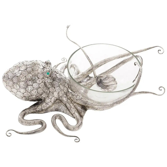Octopus Sterling Silver and Crystal Tureen