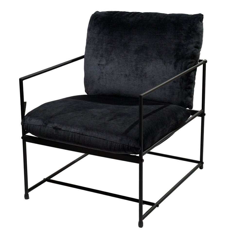 Armchair Oltenita, black, H80x64x75cm, seat height 46cm