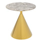 Rita Gold Stainless Steel Side Table – Round Accent Table