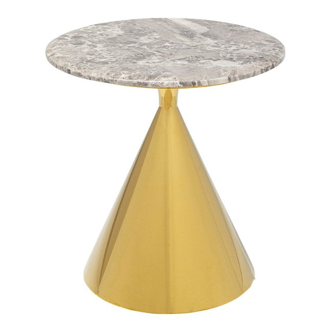 Rita Gold Stainless Steel Side Table – Round Accent Table