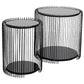 Wire Double Side Table Set – 2 Black Metal & Glass Tables