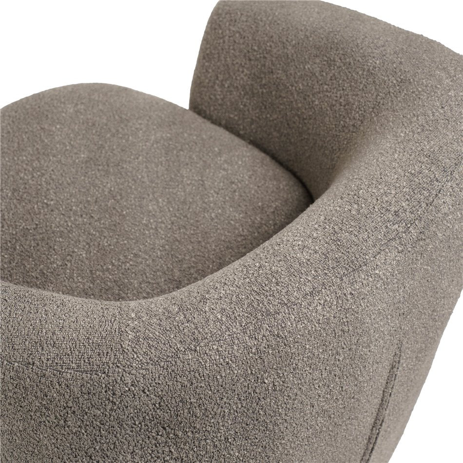 Accent chair Malbork 5, light grey, H76x74x72cm, seat height 49.5cm