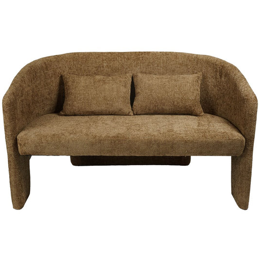 Double Seat Armchair Jonita – Brown Fabric, Modern Design, 130×63×79 cm