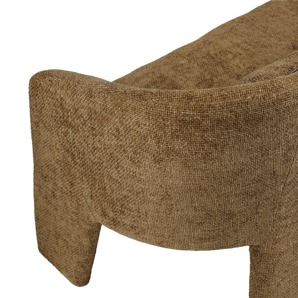 Double Seat Armchair Jonita – Brown Fabric, Modern Design, 130×63×79 cm