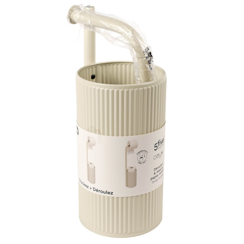 Toilet paper holder Lin Onyx, beige color, H64,7cm, D13,5cm