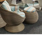Outdoor Patio Wicker 360° Swivel Lounge Chair w/ Coffee Table Set