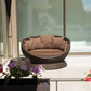 360° Rotating Scoop Daybed Handwoven Wicker Outdoor Lounger