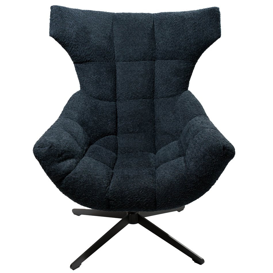 Swivel chair Valberg, black, rotatable 360 degrees, 80x79x106cm